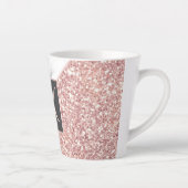 Rose Gold Imitat Glitzer Marmor Mit Monogramm Milchtasse (Rechts)
