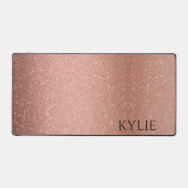 Rose Gold Imitat Glitzer Schreibtischunterlage (Vorderseite)