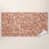 Rose-Gold-Imitat-Glitzer Strandtuch (Vorderseite)