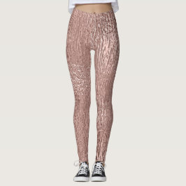 Rose Gold Imitat Metallic Streaked Leggings