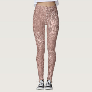 Rose Gold Imitat Metallic Streaked Leggings