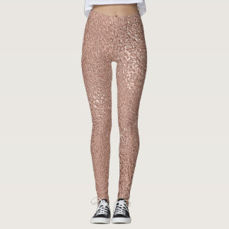 Rose Gold Imitat Metallisch Leggings