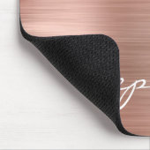 Rose Gold Imitate Brushed Metal Personalisiert Mousepad (Ecke)