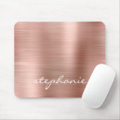 Rose Gold Imitate Brushed Metal Personalisiert Mousepad (Mit Mouse)