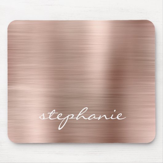 Rose Gold Imitate Brushed Metal Personalisiert Mousepad (Vorne)