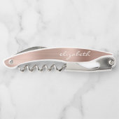 Rose Gold Imitate Brushed Metal Personalisiertes S Kellnermesser (Rückseite)