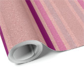 Rose Gold Imitate Fohlen Glitzer Rosa Lila Streife Geschenkpapier (Rolleneckpunkt)
