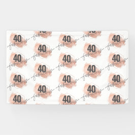Rose Gold Imitate Foil 40. Geburtstag Schritt & Wi Banner