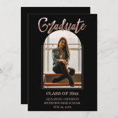 Rose Gold Imitate Foil Arch Frame Foto Abschluss Ankündigung (Vorne/Hinten)