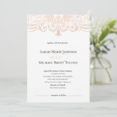 Rose Gold Imitate Foil Boho Chic Hochzeit Einladun Einladung (Stehend Vorderseite)