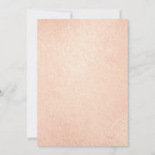 Rose Gold Imitate Foil Boho Chic Hochzeit Einladun Einladung (Rückseite)