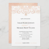 Rose Gold Imitate Foil Boho Chic Hochzeit Einladun Einladung (Vorne/Hinten)