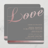 Rose Gold Imitate Foil Calligrafy Einladung (Vorne/Hinten)