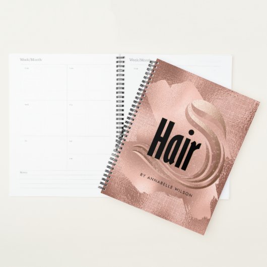 Rose Gold Imitate Foil Haare Termin Buch Planer (Anzeige)