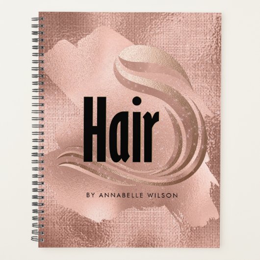 Rose Gold Imitate Foil Haare Termin Buch Planer (Vorderseite)