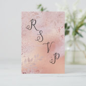 Rose Gold Imitate Foil Texture and Folies RSVP Karte (Stehend Vorderseite)
