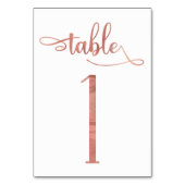Rose Gold Imitate Folie 3,5 x 5 Tischnummer | Tabe (Vorderseite)