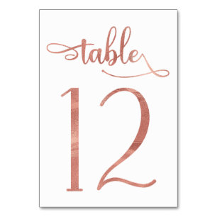 Rose Gold Imitate Folie 3,5 x 5 Tischnummer Tabe
