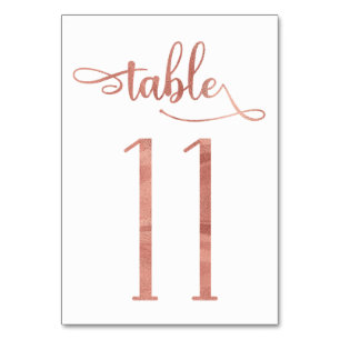 Rose Gold Imitate Folie 3,5 x 5 Tischnummer Tabe