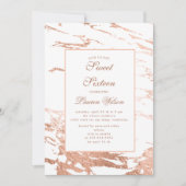 Rose Gold Imitate Folie Marmor Chinanera Einladung (Vorderseite)