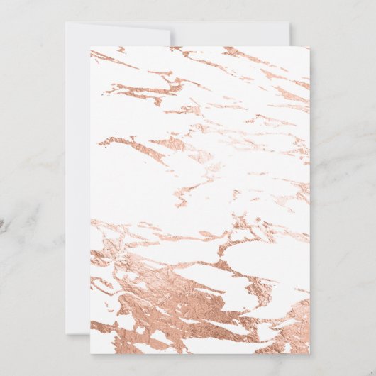 Rose Gold Imitate Folie Marmor Chinanera Einladung (Rückseite)