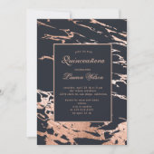 Rose Gold Imitate Folie Marmor Chinanera Einladung (Vorderseite)