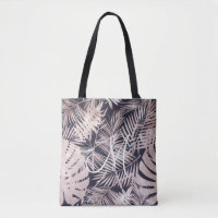 Rose Gold Imitate Folie tropische Blätter Monogram