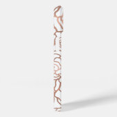 Rose Gold Imitate Fossil | Weißes Blumengitter Case-Mate iPhone Hülle (Rückseite / Rechts)