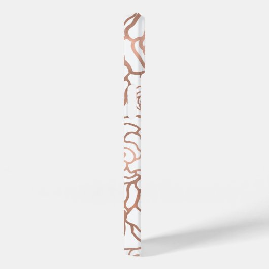 Rose Gold Imitate Fossil | Weißes Blumengitter Case-Mate iPhone Hülle (Rückseite / Rechts)