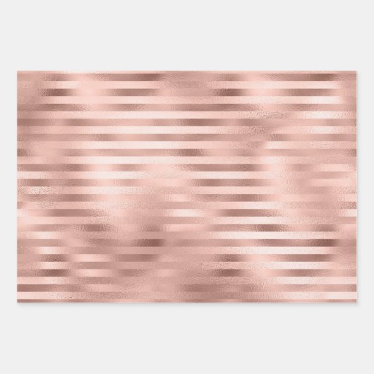 Rose Gold Imitate Fossilienmuseum und Glitzer Geschenkpapier Set (Vorderseite 3)