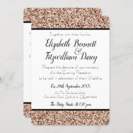Rose Gold Imitate Glitzer Abend Einladung
