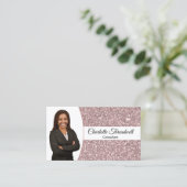 Rose Gold Imitate Glitzer Beruflich Foto QR-Code Visitenkarte (Stehend Vorderseite)
