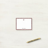 Rose Gold Imitate Glitzer Bird & Border mit Weiß Post-it Klebezettel (Auf Schreibtisch)