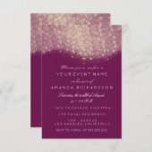 Rose Gold Imitate Glitzer Brautparty Sweet 16. Einladung (Vorne/Hinten)