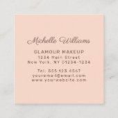 Rose Gold Imitate Glitzer Camouflage Beruflich Quadratische Visitenkarte (Rückseite)