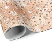 Rose Gold Imitate Glitzer Cheetah Spots Geschenkpapier (Rolleneckpunkt)