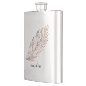 Rose Gold Imitate Glitzer Feaather Personalisiert Flachmann (Links)