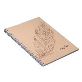Rose Gold Imitate Glitzer Feaather Personalisiert Notizblock (Rechte Seite)