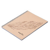 Rose Gold Imitate Glitzer Feaather Personalisiert Notizblock (Linke Seite)