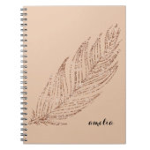 Rose Gold Imitate Glitzer Feaather Personalisiert Notizblock (Vorderseite)