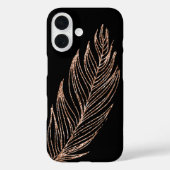 Rose Gold Imitate Glitzer Feather Case-Mate iPhone Hülle (Rückseite)