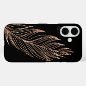 Rose Gold Imitate Glitzer Feather Case-Mate iPhone Hülle (Rückseite (Horizontal))
