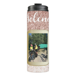 Rose Gold Imitate Glitzer Foto Thermal Tumbler Thermosbecher
