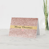 Rose Gold Imitate Glitzer Frohe Weihnachten (Vorderseite)