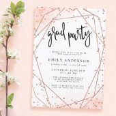 Rose Gold Imitate Glitzer Geometric Graduation Par Einladung