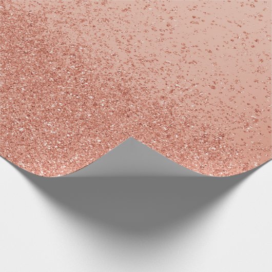 Rose Gold Imitate Glitzer Geschenkpapier (Ecke)