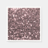 Rose Gold Imitate Glitzer Glitzern Serviette (Vorderseite)