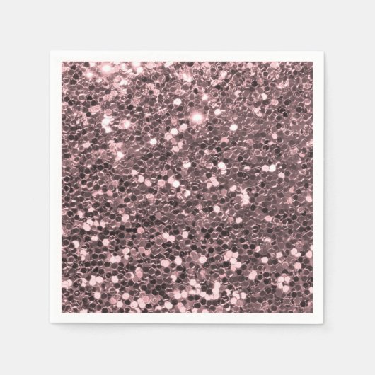 Rose Gold Imitate Glitzer Glitzern Serviette (Vorderseite)