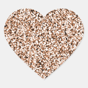 Rose Gold Imitate Glitzer Herz-Aufkleber