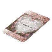 Rose Gold Imitate Glitzer Herzlichen Glückwunsch Magnet (Linke Seite)